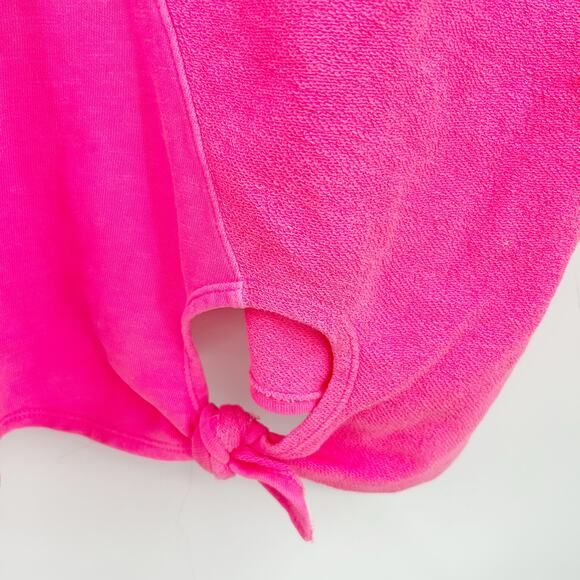 Anthropologie Pilcro Womens Barbiecore Tie Front Cuffed Short Sleeve Top XL Pink - Picture 3 of 6